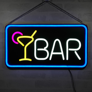 ネオンサイン Bar 吊り下げタイプ 横60 厚み3 縦30cm コンセント式 室内用 アメリカン雑貨 Led 看板 ネオン管 店舗用 屋内使用専用 壁掛け アメリカ雑貨 オシャレ ショップ インテリア Led看板 ネオン 電光ホーム