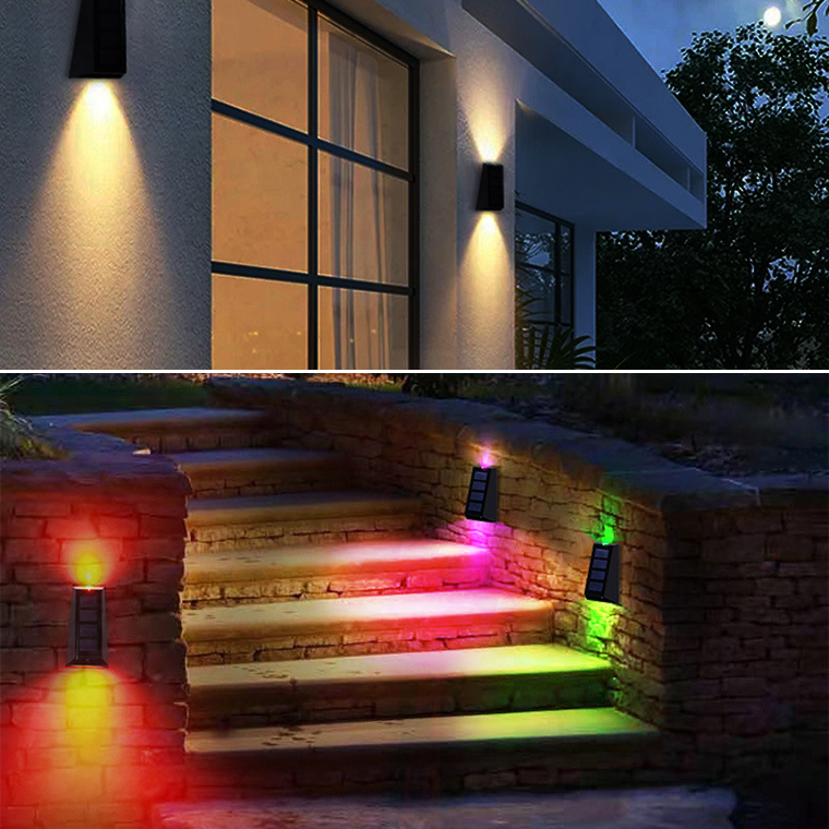 ソーラーライト LED ガーデンライト 2個セット 2方向発光 センサー