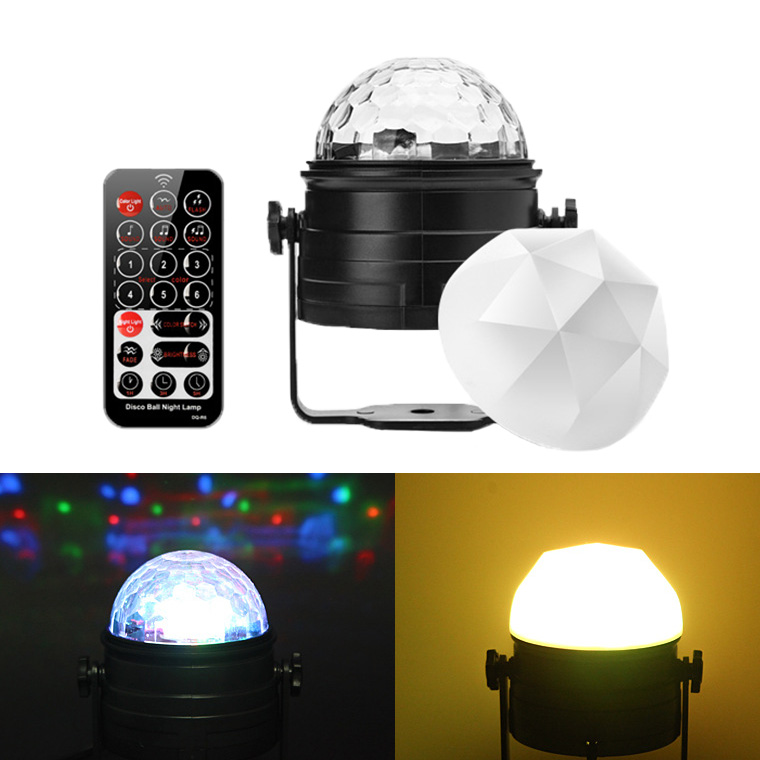 ミラーボール ナイトライト USB LED RGB リモコン付属 室内用 調光 タイマー ルームライト ライト ベッドサイドランプ 間接照明 舞台照明  ステージライト | 電光ホーム