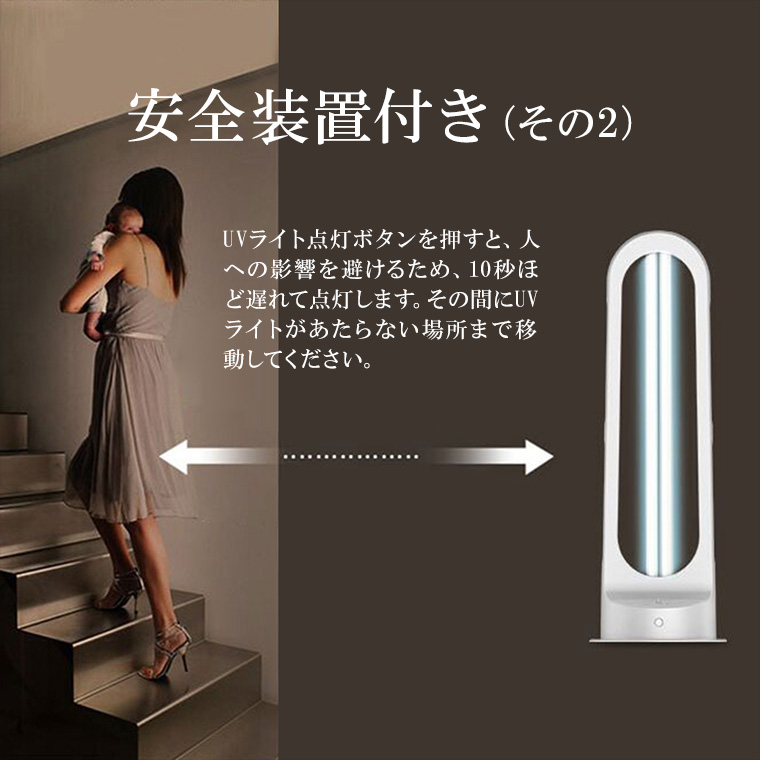 UV 除菌 ライト 360° 紫外線除菌灯 36W 人感センサー搭載 コンセント式 