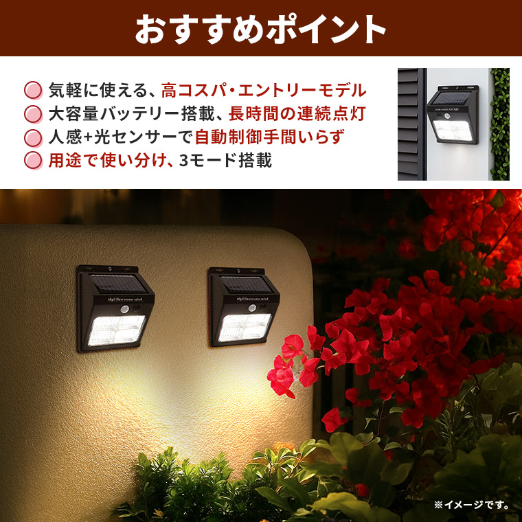 センサーライト LED ソーラー ガーデン 防犯ライト 屋外 赤 青