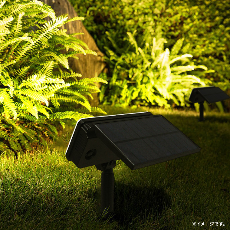 ソーラー ガーデンライト スポットライト 屋外 防水 調光 大容量バッテリー LED ソーラーライト おしゃれ シンプル 自動点灯 明るい ライトアップ  埋め込み 壁面 庭 樹木 植木 植栽 電球色 白色 | 電光ホーム