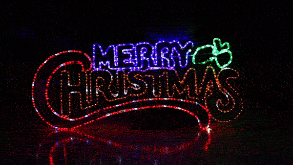 モチーフライト メリークリスマス Merry Christmas 高さ65cm 幅150cm 屋外 電光ホーム